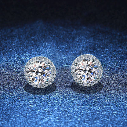[Elara]CLASSIC 4-PRONG ROUND MOISSANITE STUD EARRINGS