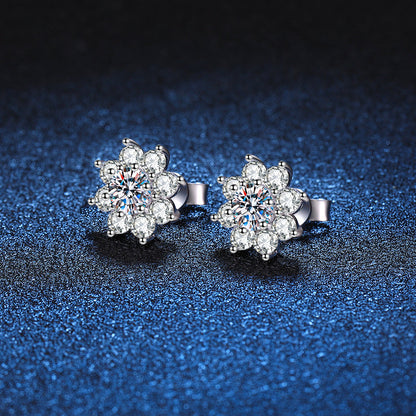 [Elara]RADIANT SUNFLOWER MOISSANITE STUD EARRINGS