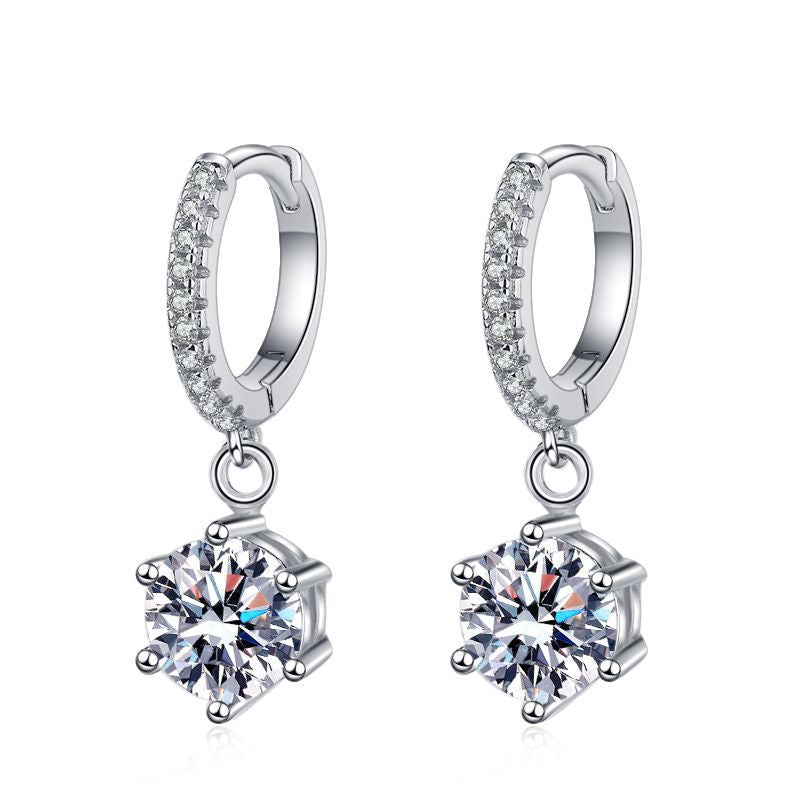 [Elara]CLASSIC 6-PRONG MOISSANITE DROP EARRINGS