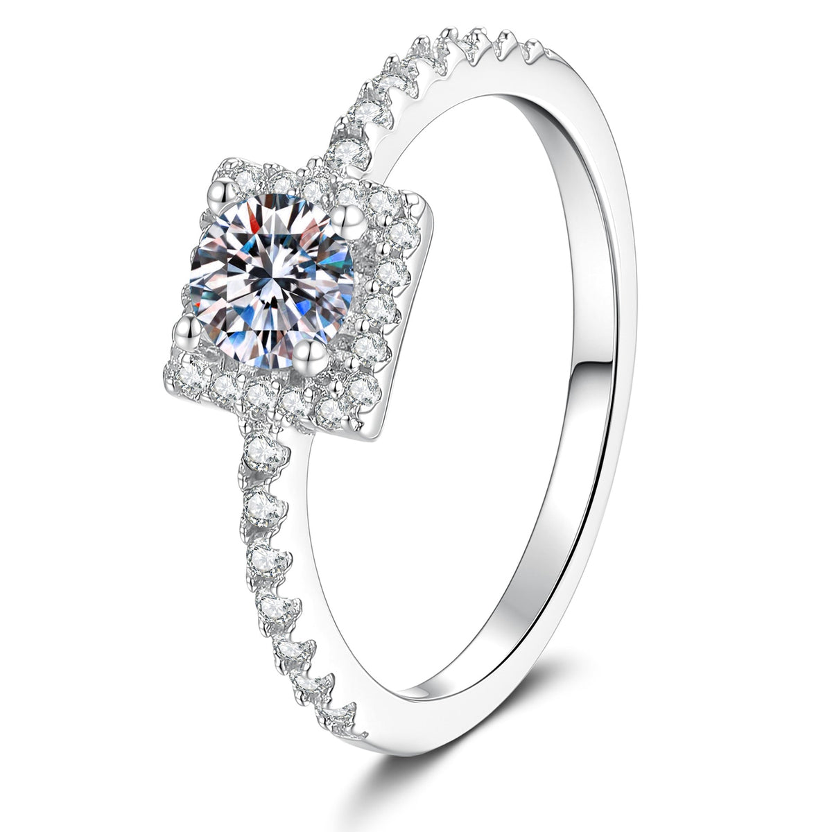 [Elara]DAINTY SUGAR-CUBE MOISSANITE RING