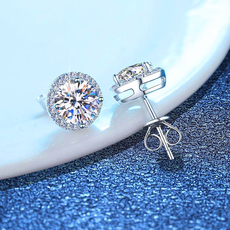 [Elara]CLASSIC 4-PRONG ROUND MOISSANITE STUD EARRINGS
