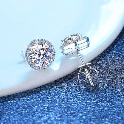 [Elara]CLASSIC 4-PRONG ROUND MOISSANITE STUD EARRINGS