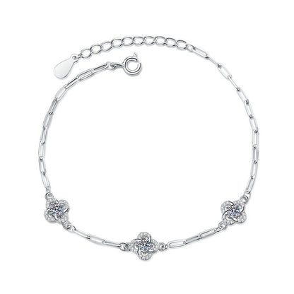 [Elara]TRIPLE-CLOVER MOISSANITE BRACELET