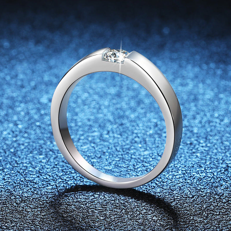 [Elara]SLEEK MINIMALIST COUPLE'S MOISSANITE RING