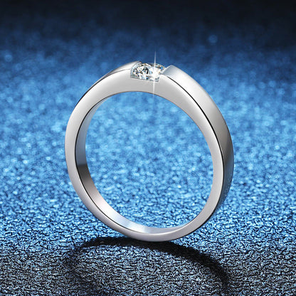 [Elara]SLEEK MINIMALIST COUPLE'S MOISSANITE RING