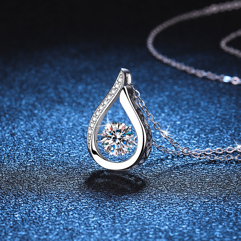 [Elara]DANCING WATER DROP MOISSANITE NECKLACE