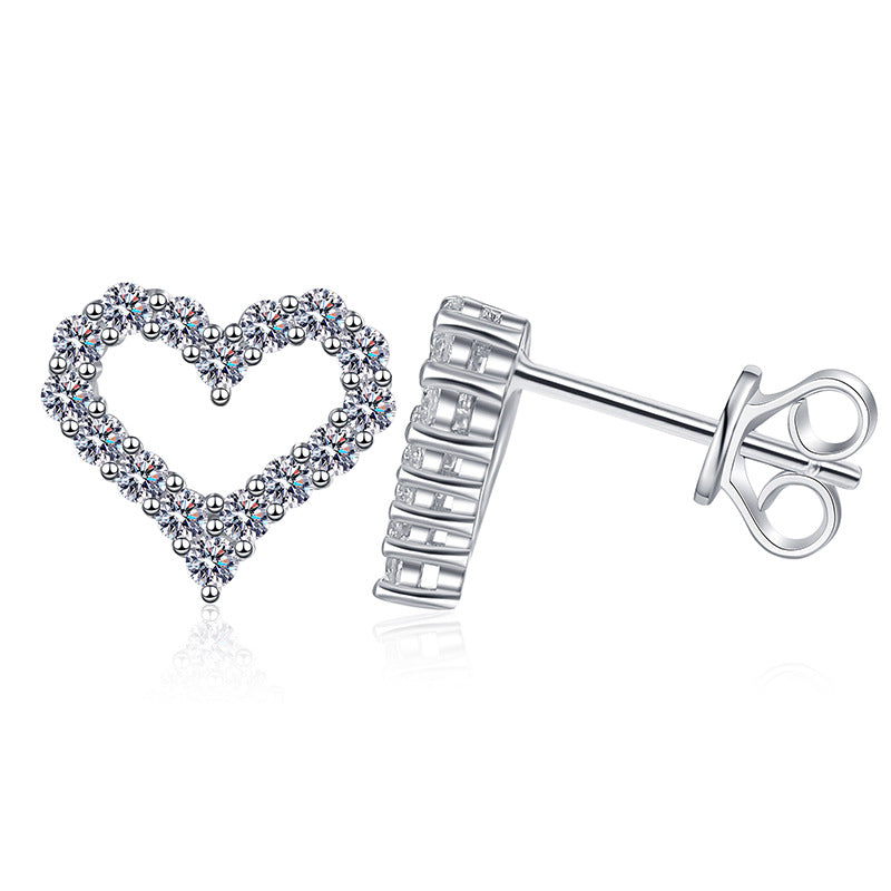 [Elara]SPARKLING HEART-SHAPED MOISSANITE STUD EARRINGS