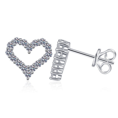 [Elara]SPARKLING HEART-SHAPED MOISSANITE STUD EARRINGS