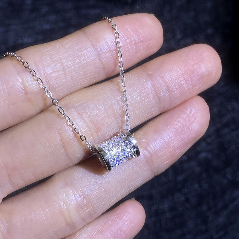 [Elara]FULL-PAVE "HOURGLASS" MOISSANITE NECKLACE
