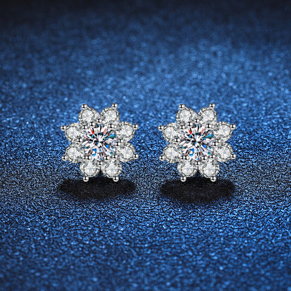 [Elara]RADIANT SUNFLOWER MOISSANITE STUD EARRINGS