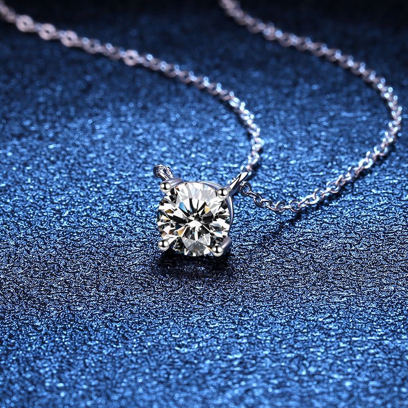 [Elara]CLASSIC FOUR-PRONG SOLITAIRE MOISSANITE NECKLACE