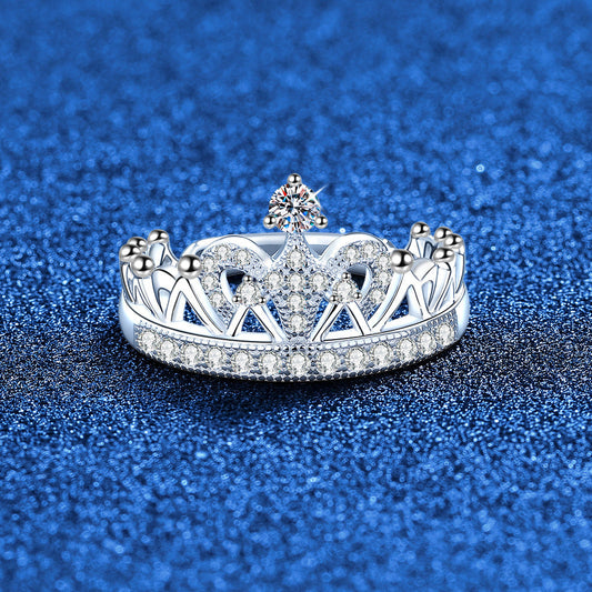 [Elara]DREAMY CROWN モアッサナイトリング - 1.2カラット エレガントプリンセススタイル