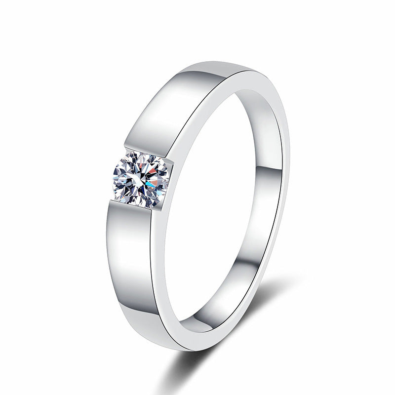 [Elara]SLEEK MINIMALIST COUPLE'S MOISSANITE RING