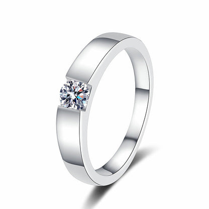 [Elara]SLEEK MINIMALIST COUPLE'S MOISSANITE RING