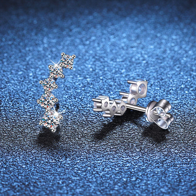 [Elara]SPARKLING SMILE ARC MOISSANITE STUD EARRINGS