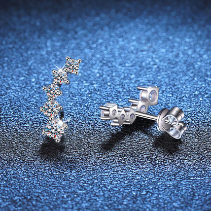 [Elara]SPARKLING SMILE ARC MOISSANITE STUD EARRINGS