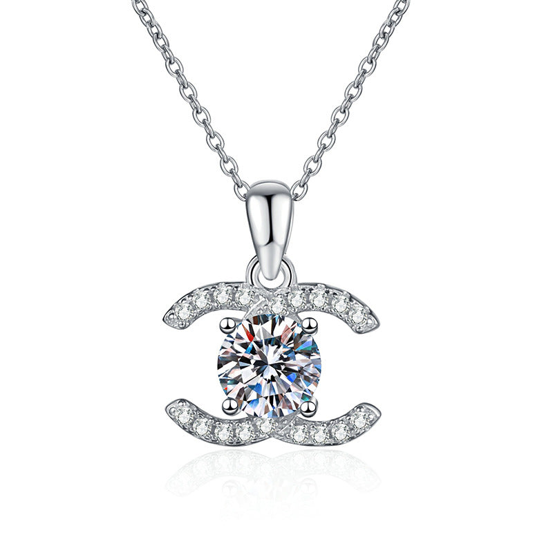 [Elara]CLASSIC INTERLOCKING MOISSANITE PENDANT NECKLACE