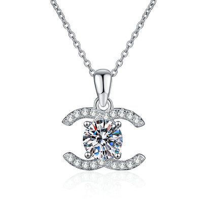[Elara]CLASSIC INTERLOCKING MOISSANITE PENDANT NECKLACE