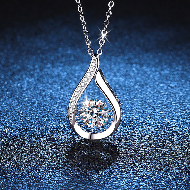 [Elara]DANCING WATER DROP MOISSANITE NECKLACE