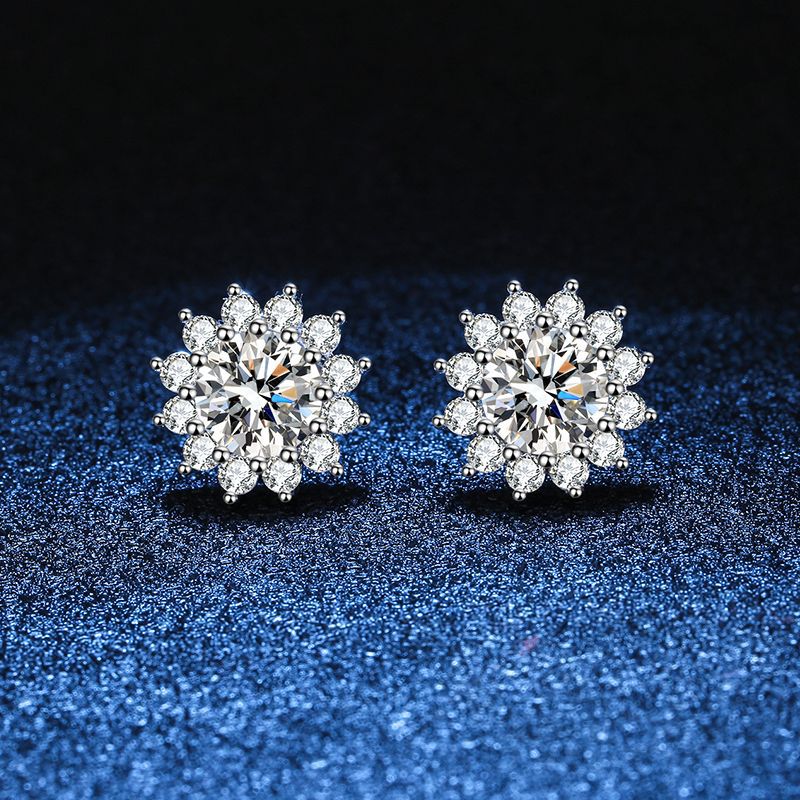 [Elara]BLOOMING SUNFLOWER MOISSANITE STUD EARRINGS