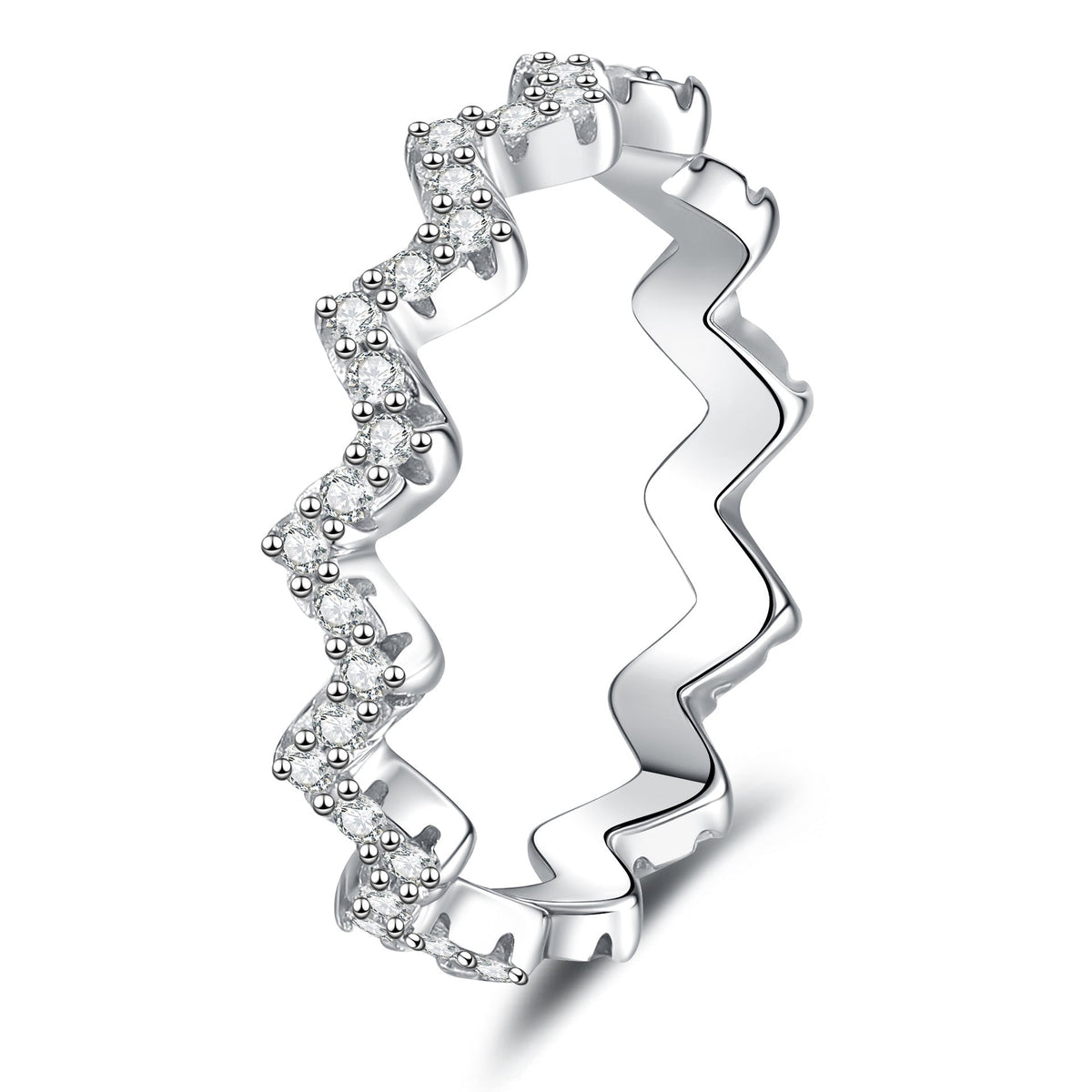 [Elara]CHIC WAVY MOISSANITE ETERNITY RING