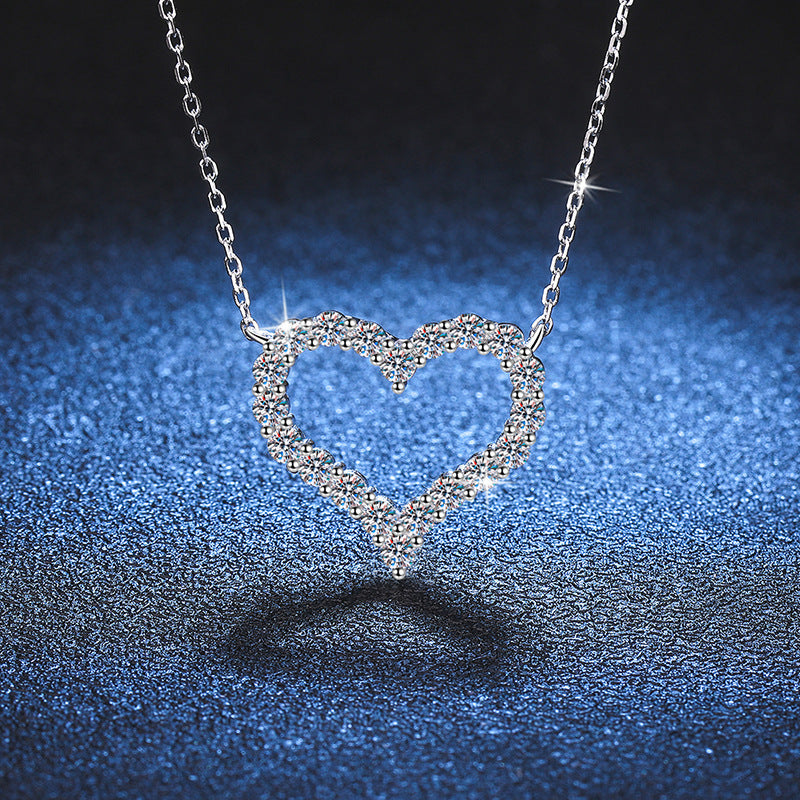 [Elara]ROMANTIC HEART MOISSANITE PENDANT NECKLACE