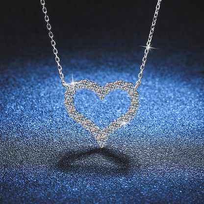 [Elara]ROMANTIC HEART MOISSANITE PENDANT NECKLACE
