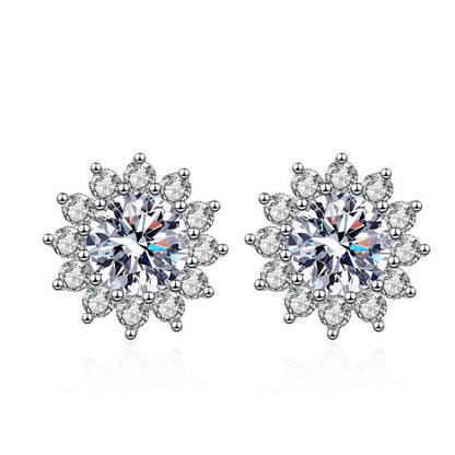 [Elara]BLOOMING SUNFLOWER MOISSANITE STUD EARRINGS