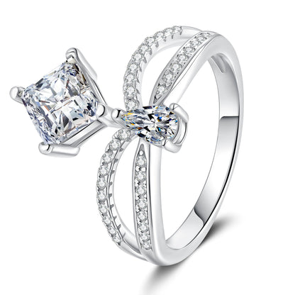 [Elara]ELEGANT DOUBLE-TWISTED MOISSANITE RING
