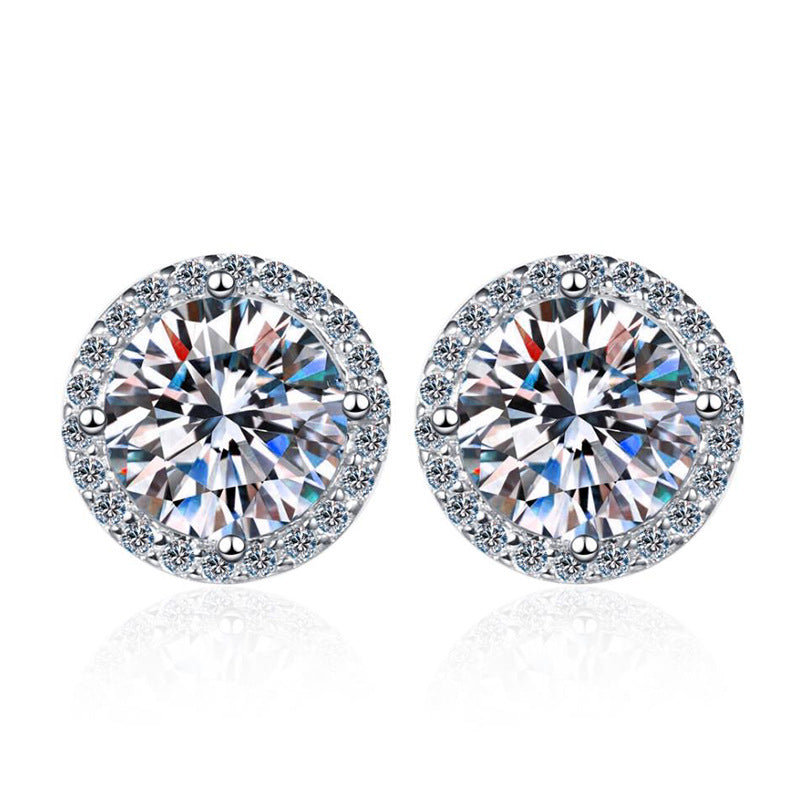 [Elara]CLASSIC 4-PRONG ROUND MOISSANITE STUD EARRINGS