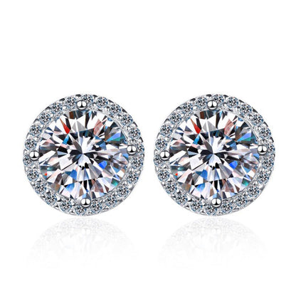 [Elara]CLASSIC 4-PRONG ROUND MOISSANITE STUD EARRINGS