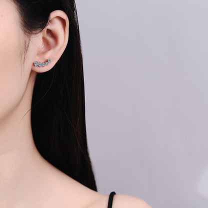 [Elara]SPARKLING SMILE ARC MOISSANITE STUD EARRINGS