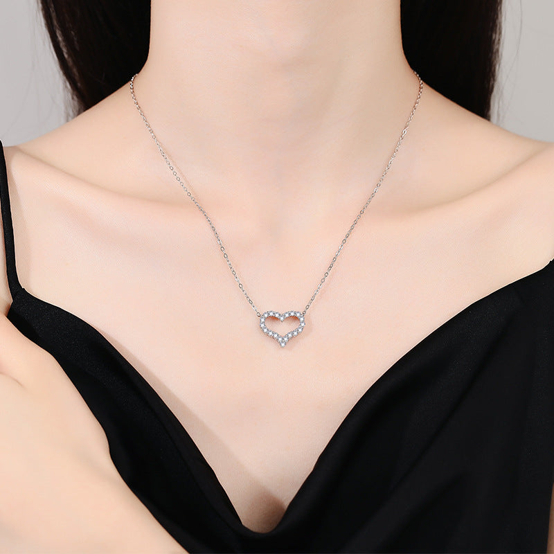 [Elara]ROMANTIC HEART MOISSANITE PENDANT NECKLACE
