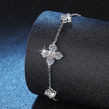 [Elara]CLOVER LUCKY CHARM MOISSANITE BRACELET