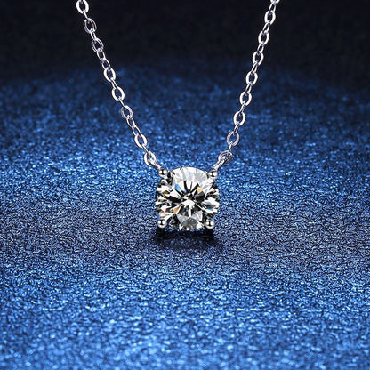 [Elara]CLASSIC FOUR-PRONG SOLITAIRE MOISSANITE NECKLACE