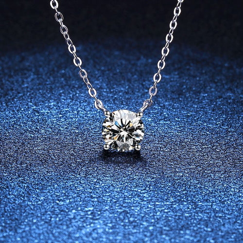 [Elara]CLASSIC FOUR-PRONG SOLITAIRE MOISSANITE NECKLACE