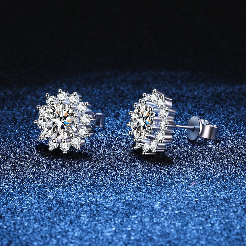 [Elara]BLOOMING SUNFLOWER MOISSANITE STUD EARRINGS