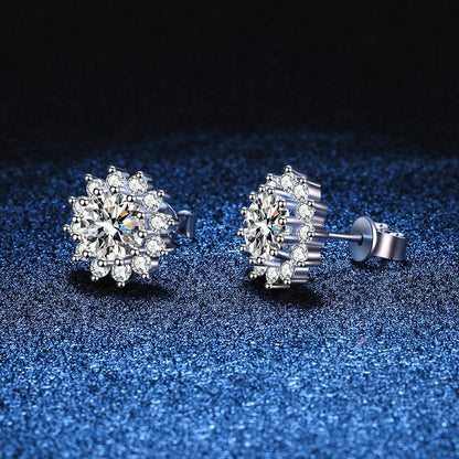 [Elara]BLOOMING SUNFLOWER MOISSANITE STUD EARRINGS