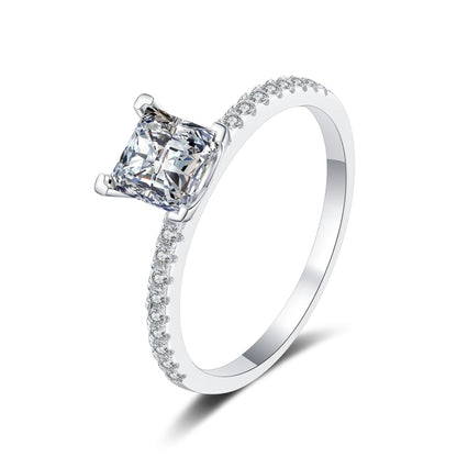 [Elara]ELEGANT PRINCESS CUT MOISSANITE ENGAGEMENT RING