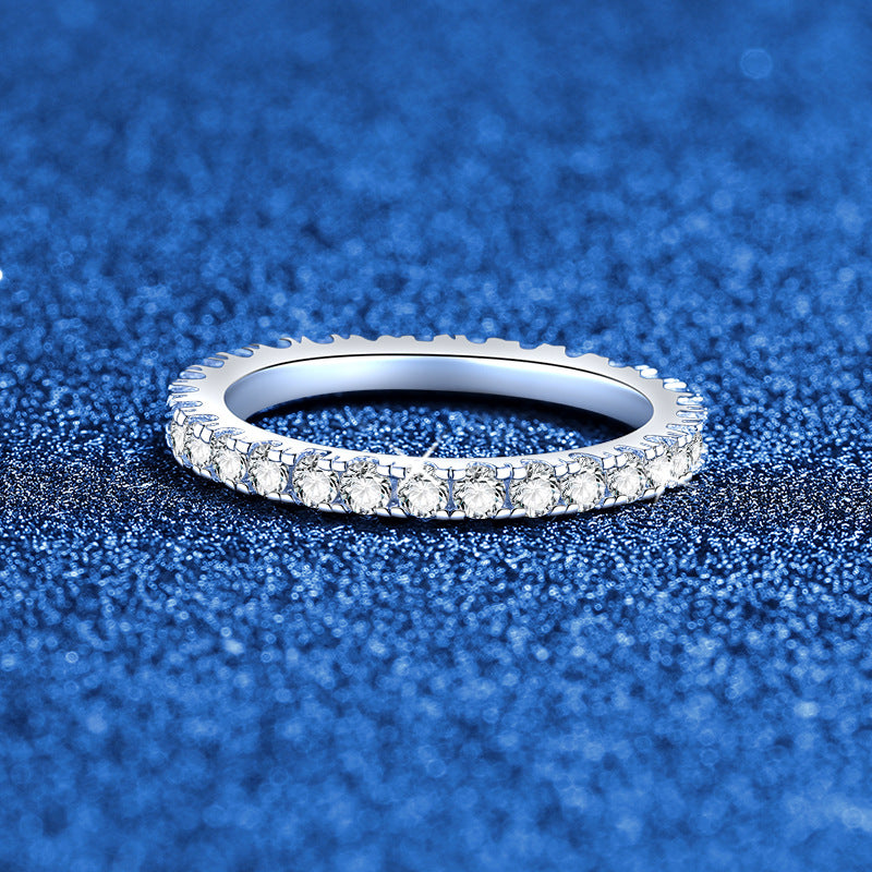 [Elara]DAINTY 0.87CT FULL ETERNITY MOISSANITE RING