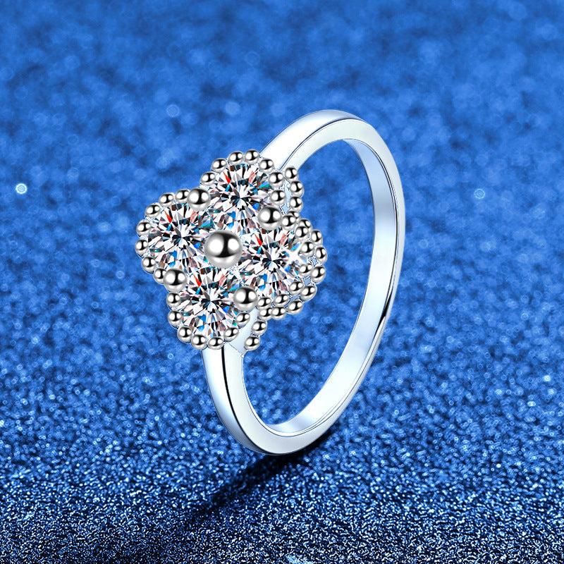 [Elara]ELEGANT FOUR-LEAF CLOVER MOISSANITE RING