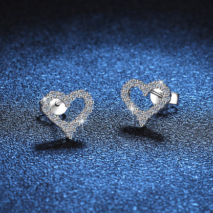 [Elara]SPARKLING HEART-SHAPED MOISSANITE STUD EARRINGS