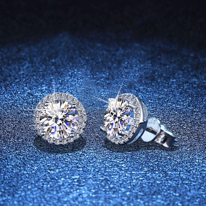 [Elara]CLASSIC 4-PRONG ROUND MOISSANITE STUD EARRINGS