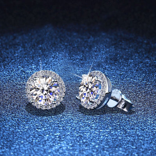 [Elara]CLASSIC 4-PRONG ROUND MOISSANITE STUD EARRINGS