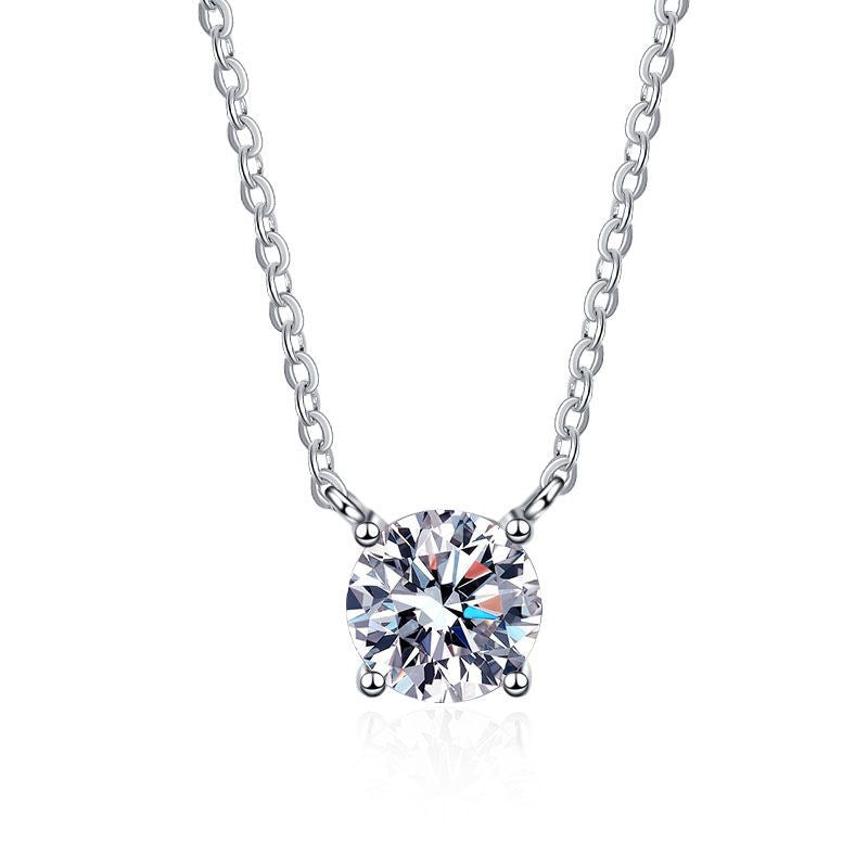 [Elara]CLASSIC FOUR-PRONG SOLITAIRE MOISSANITE NECKLACE
