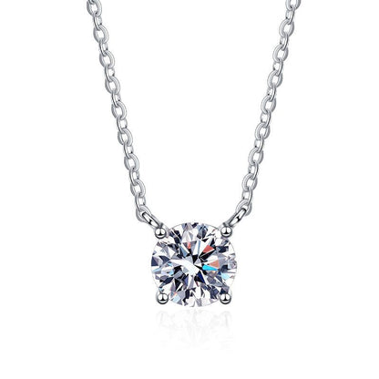 [Elara]CLASSIC FOUR-PRONG SOLITAIRE MOISSANITE NECKLACE