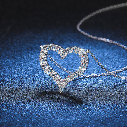 [Elara]ROMANTIC HEART MOISSANITE PENDANT NECKLACE
