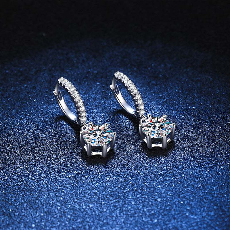 [Elara]CLASSIC 6-PRONG MOISSANITE DROP EARRINGS
