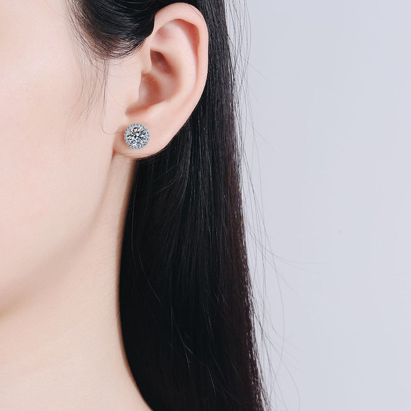 [Elara]CLASSIC 4-PRONG ROUND MOISSANITE STUD EARRINGS