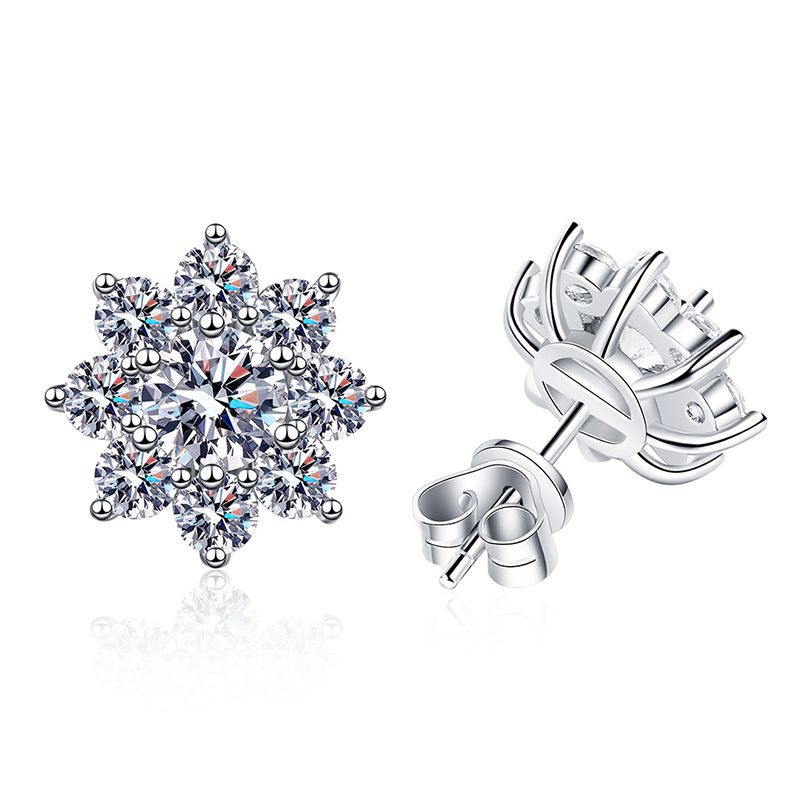 [Elara]RADIANT SUNFLOWER MOISSANITE STUD EARRINGS